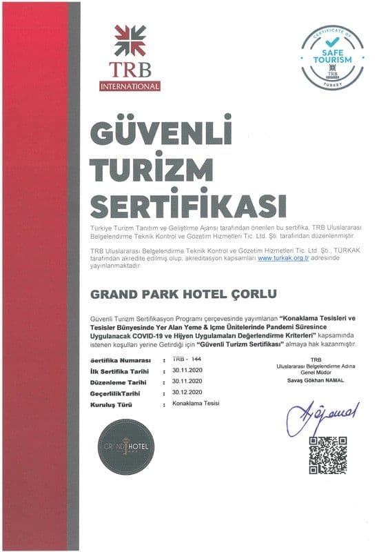 Grand Park Hotel Çorlu Tekirdağ